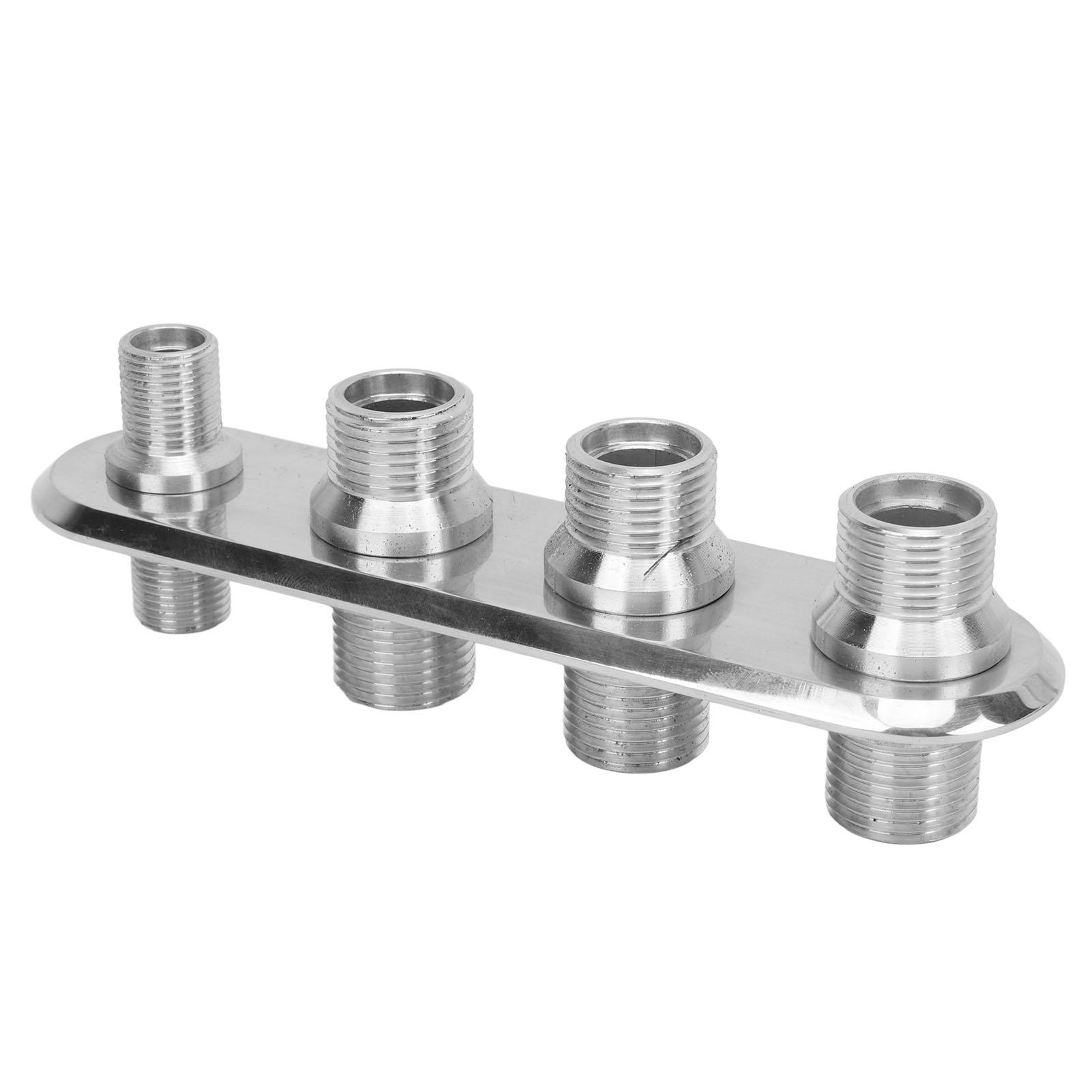

AC Bulkhead 181153 100 4 Port Silver Aluminum Alloy Reliable AC Bulkhead Hose Fitting Replacement for Chevy Chevelle
