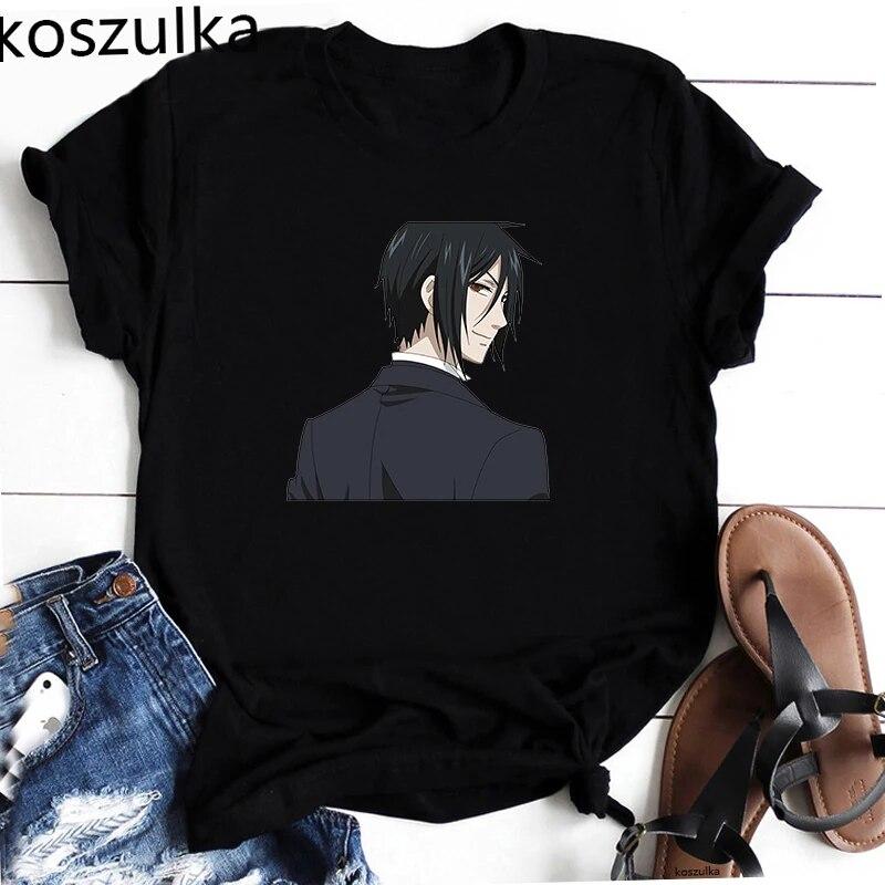 Anime Sebastian Graphic TShirt Manga Black Butler Printed Tshirt Koroshitsuji Sebastian Harajuku T-Shirt Man Women Summer Tshirt Unisex