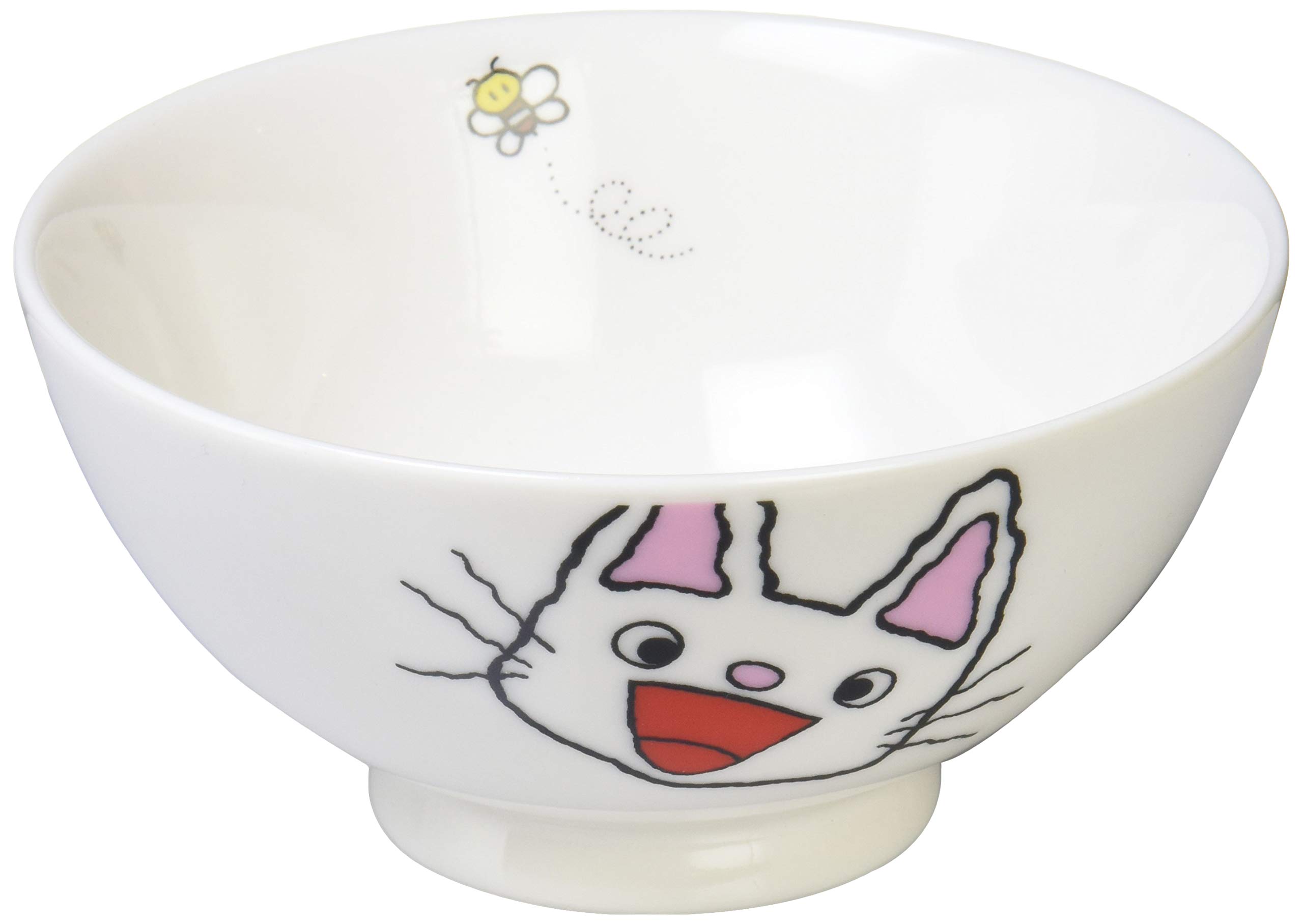 

Kanesho Pottery Face Rice Made in Japan Nontan Bowl, Medium, 820123, белый