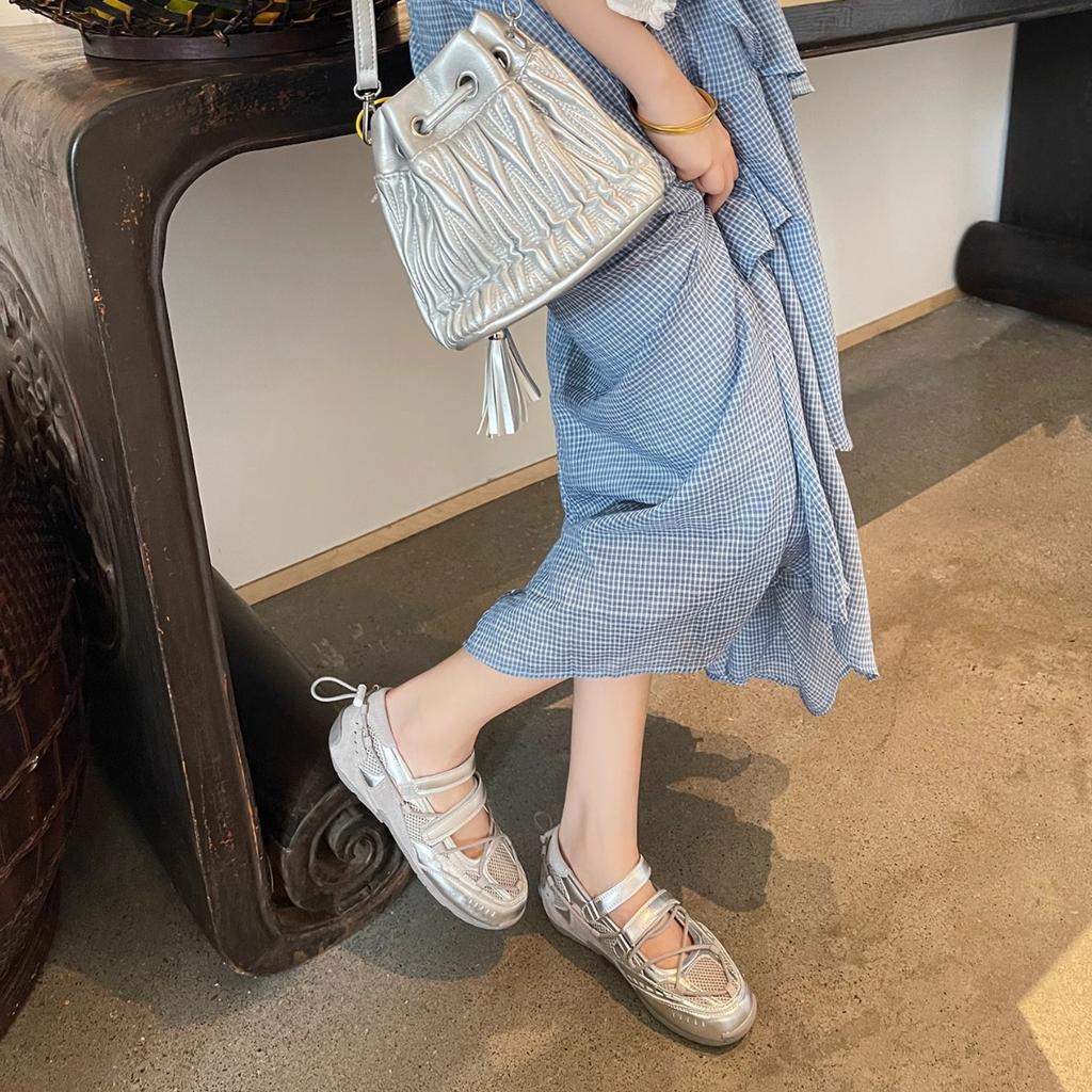 Functional ballet Mary Jane women's shoes 2025 summer new mesh breathable retro casual sports shallow mouth single shoes