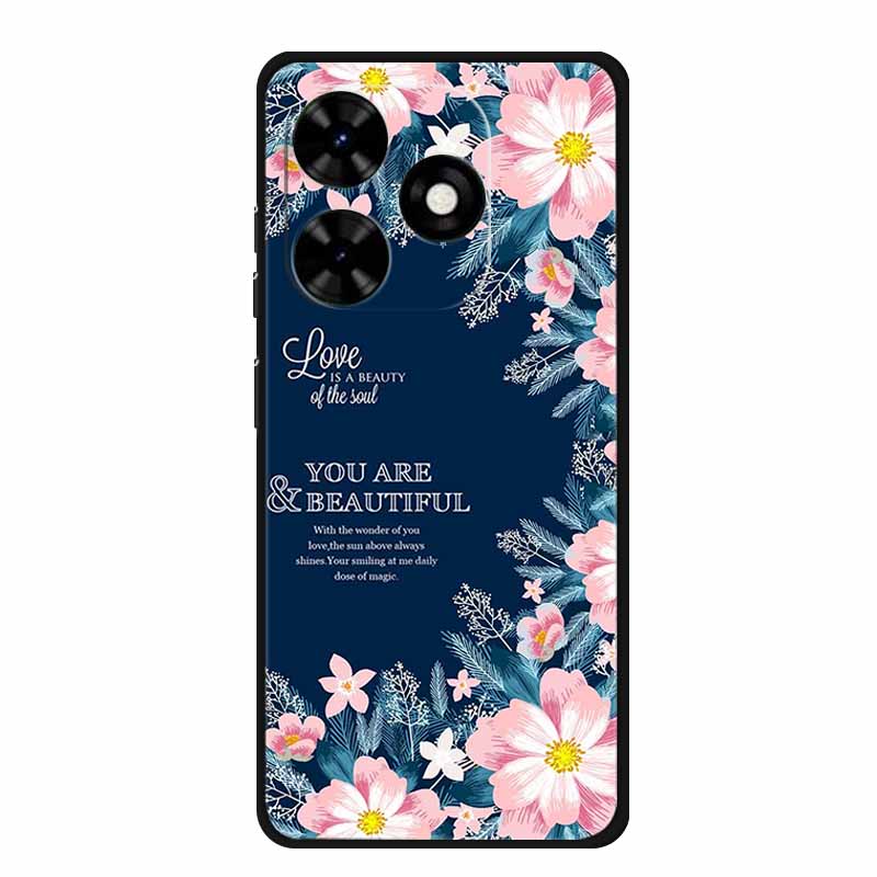 For Tecno Spark Go 2024 Case Luxury TPU Silicone Soft Back Cover Phone Cases for Tecno SparkGo 2024 BG6 Shockproof Flower Fundas