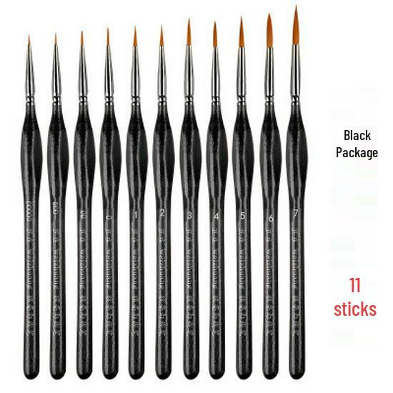 10-Piece Children's Paint Brush Set: Blue Handle Nylon Brushes for Acrylic, Watercolor, and Oil Painting