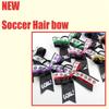 10PCS Soccer Themed Fabric Hair Bowknots Supporter Hair Decorations Perfect For Sports Event And Celebration