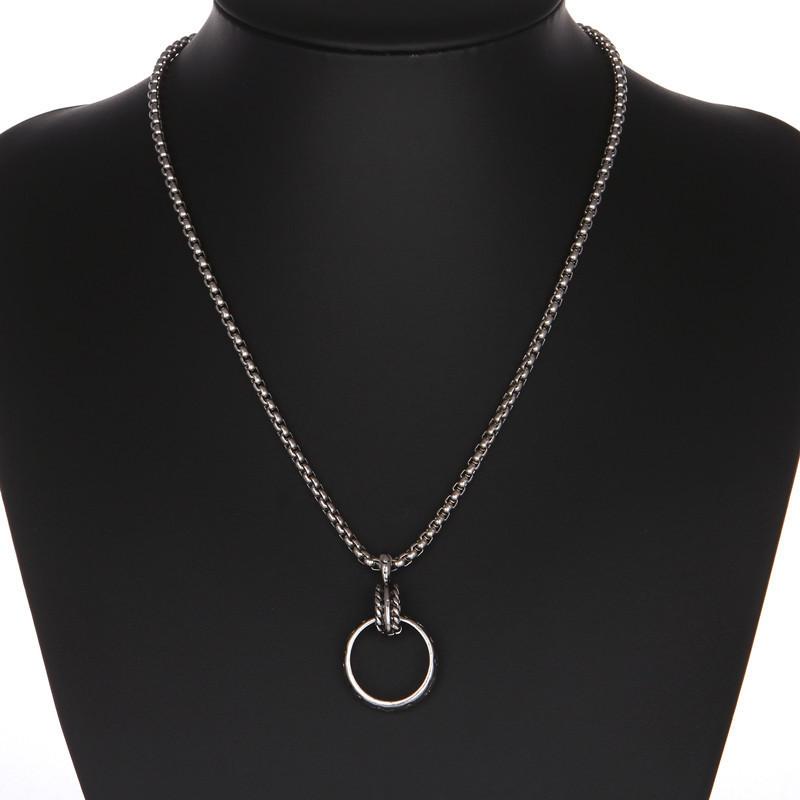 Hip Hop Ring Ring Necklace Men'S Pendant Bouncing Pendant Women'S