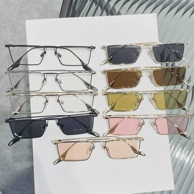 Unisex Celebrity Style Retro Sunglasses with Small Frames and UV Protection, Compatible with Myopia Glasses