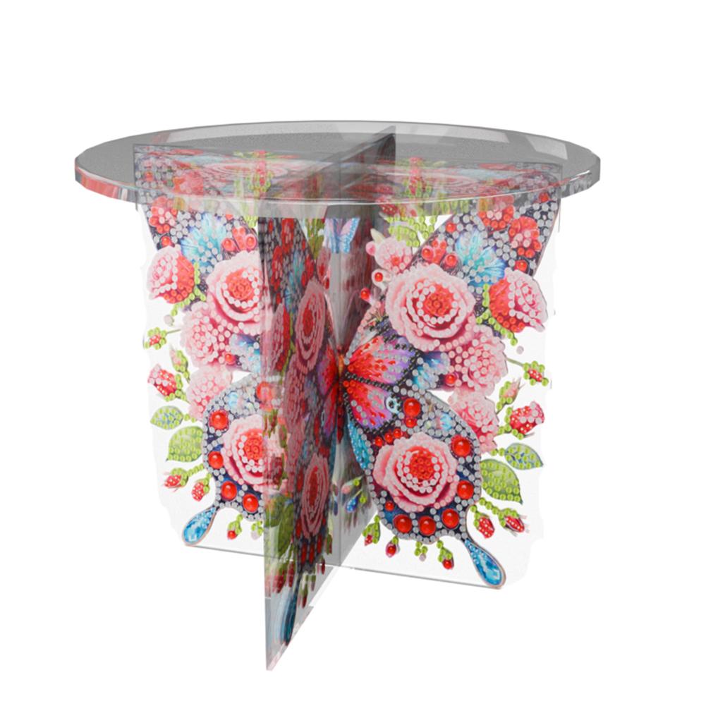 Acrylic Mushroom Diamond Art Potted Plant Holder Round Flower Pot Riser Diamond Painting Plant Corner Stand for Adults Beginners