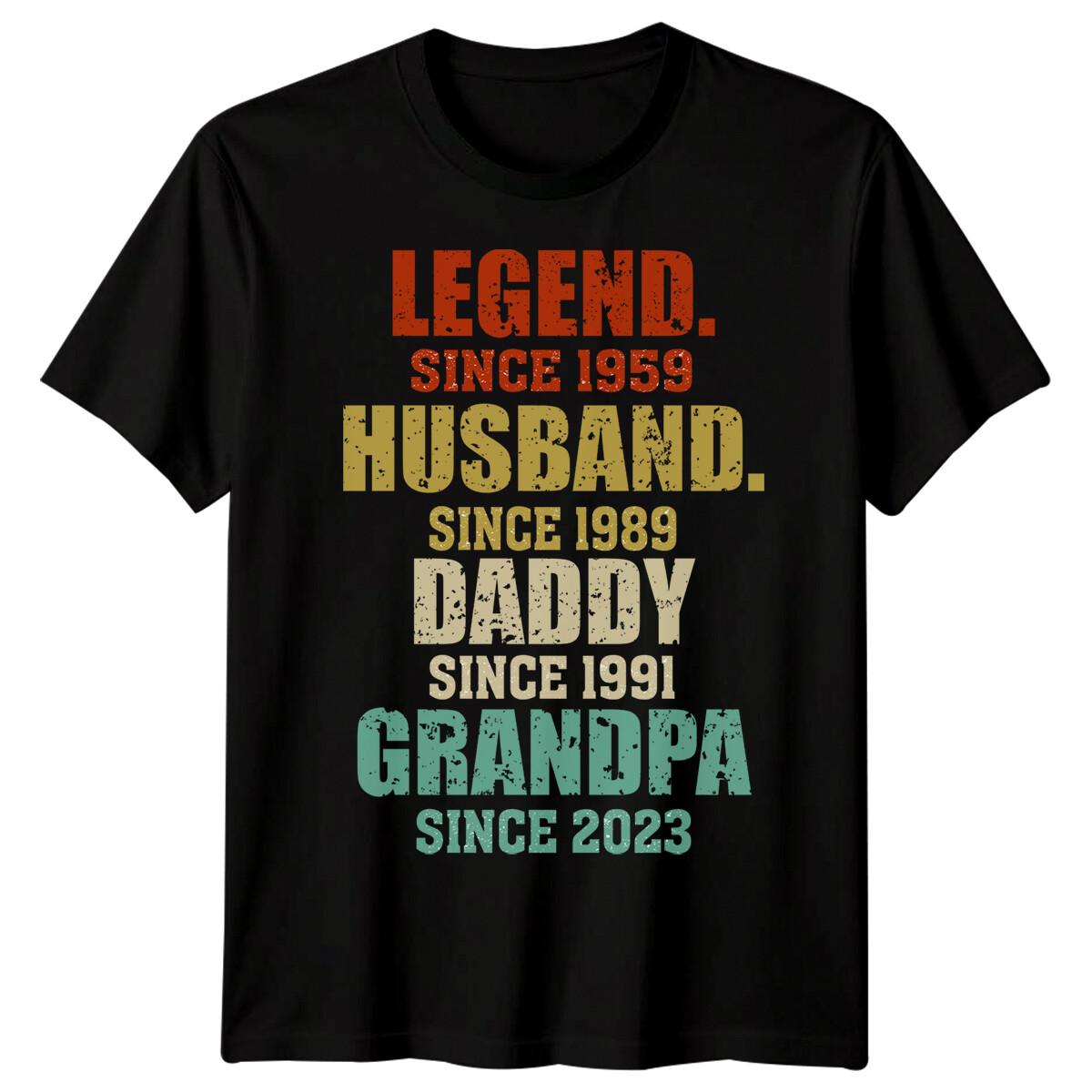 Personalised Mens Legend Husband Dad Grandpa Funny Fathers Day T-Shirt Tee #FD 2XL