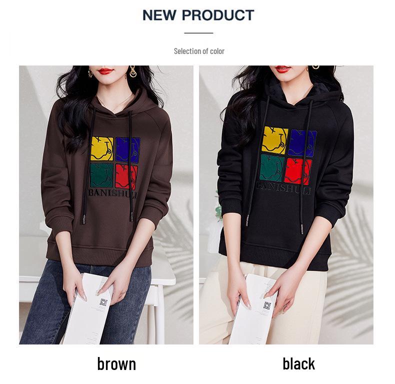 Women's Thickened Fleece Hoodie: 2024 New Autumn/Winter Korean Fashion Loose Fit