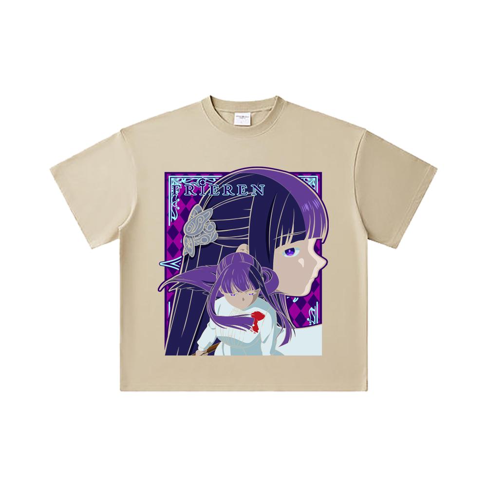 260 GSM Doppelgarn 32 Zähl Garn 100% Baumwolle Frieren V6 Fern Print Unisex Schweres Baumwoll T-Shirt