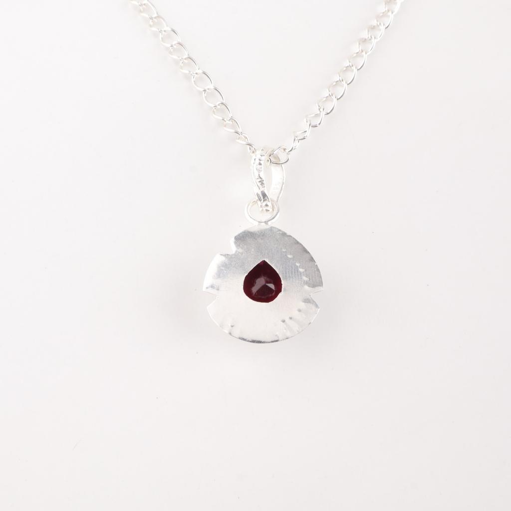 Rosa Rubellit Edelstein 925 Sterling Silber Schmuck Anhänger 1,15" Geschenk für Sie PP-8-10
