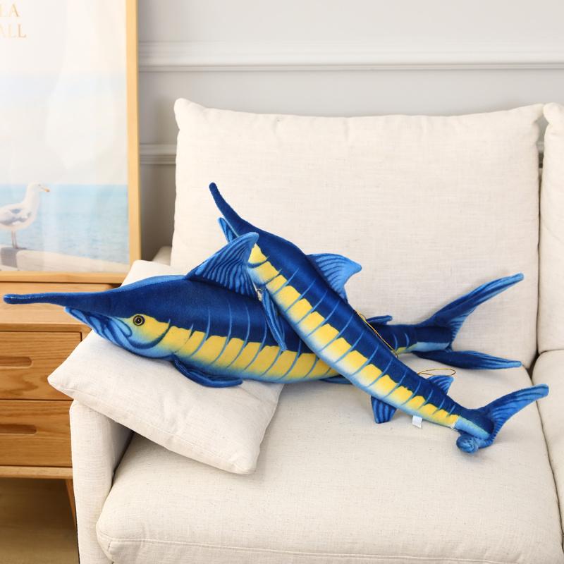 Enormi Peluche di Tonno Rosso Simulato Giocattoli di Peluche Morbidi Marlin Blu Makaira Cuscino in Tessuto Bambola di Pesce Decorazione Creativa