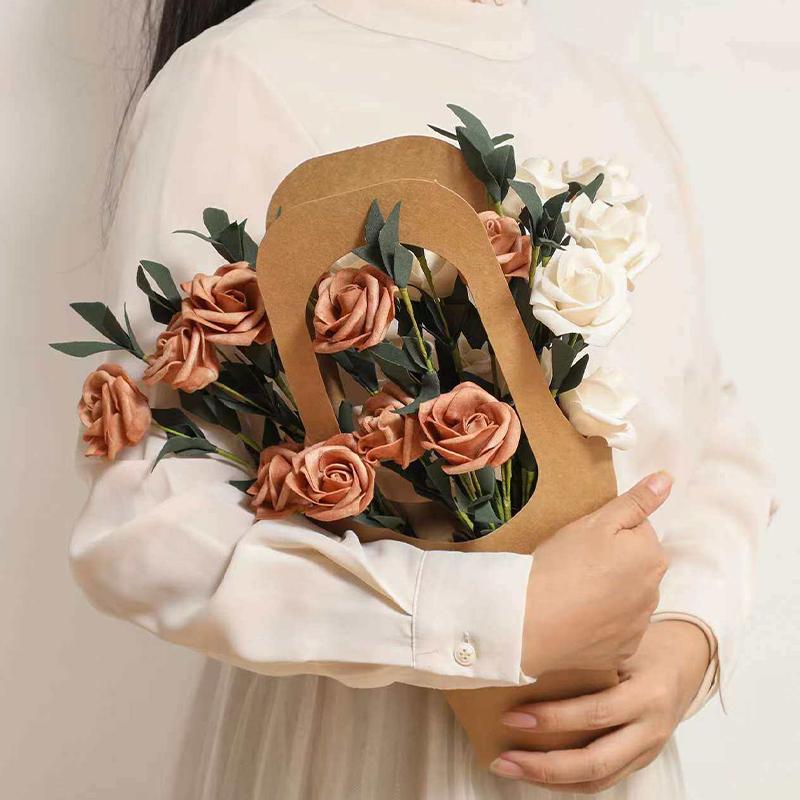 (PH)10pcs Kraft Paper Flower Bag Valentine's Day And Mother's Day Bouquet Wrapping Paper