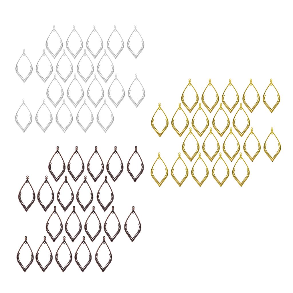 

60 шт. тибетские серебряные серьги в виде листьев в форме капли, подвески, подвески, сделай сам, 3 цвета