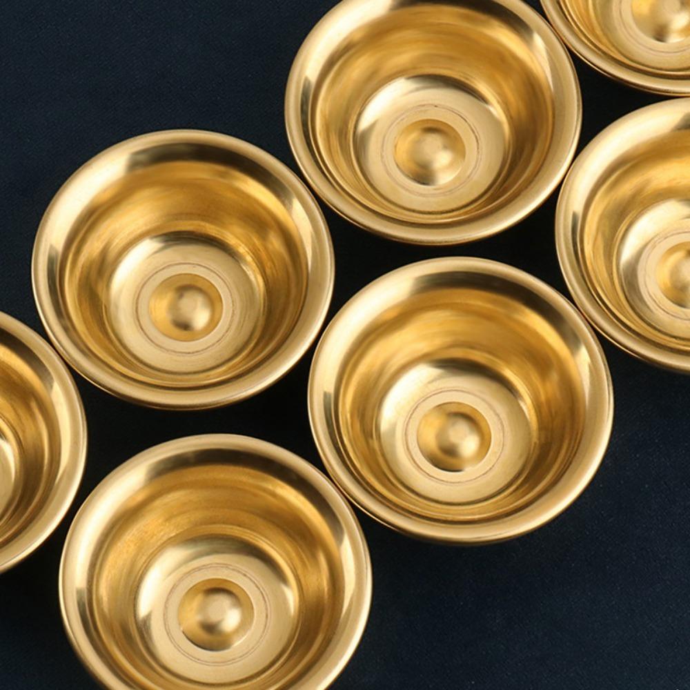 1PC 7cm Pure Copper Drinking Bowl Brass Small Auspicious Tibetan Holy Creative Water Cup Tea Golden Home's Gift Decorative Buddhist