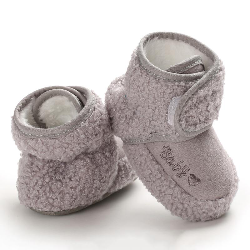Pantofi de iarnă pentru nou-născut pentru bebeluși, fetiță, băiat, cu fundă, cizme pentru bebeluși, pantofi ocazionali, anti-alunecare, cu talpă moale, pantofi de mers, vârsta de 0-18 m.