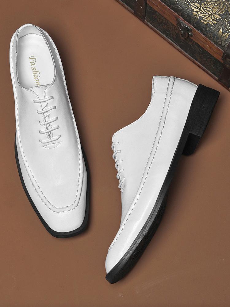 

Men s Plus Size Casual Lace-Up Low Top Comfortable and Breathable Leather Shoes 37 белый