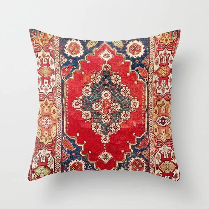 Ethnic Style Pattern Square Polyester Pillowcase, Sofa Living Room Decorative Cushion Cover, Bedroom Bedside Pillow Cover