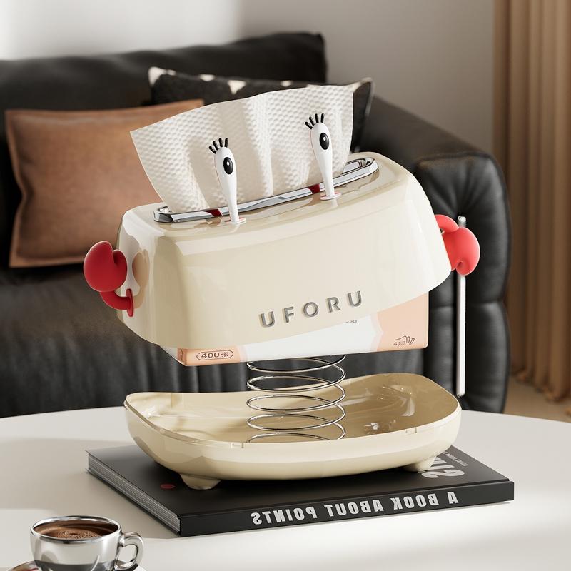 Tissue Box, Cartoon Design Featuring Mr Crab, an Adorable Tissue Storage Box Suitable for the Living Room, Bedroom, and Bathroom