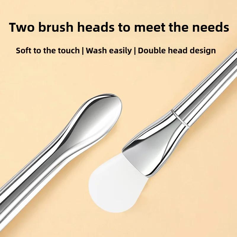 New Silicone Facial Mask Brush Soft Head with Scraper Integrated Dual-use Mud Film Brush DIY Film Adjusting Beauty Tool Beauty