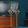 Gold-Plated Butterfly Tassel Earrings: Retro Chinese Court Style
