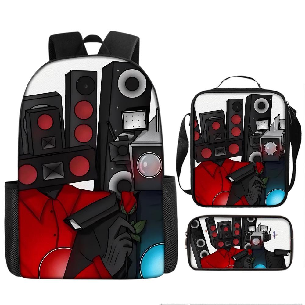 Cartoon Student Bag Skibidi Toilet Man Vs Monitor Man Elementary School Children Backpack