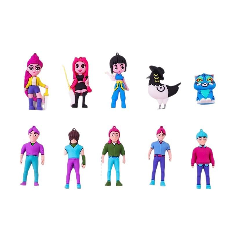 In Stock: Demon Slayer KPOP Figure Series Soft Rubber Keychain Pendant & Blind Box Ornament.