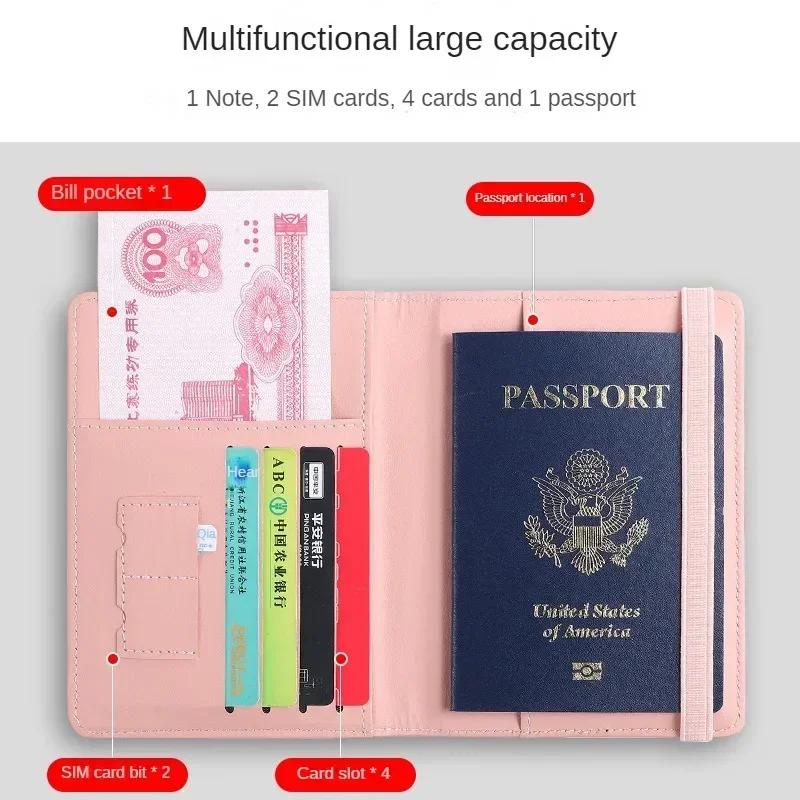 Women Men RFID Vintage Business Passport Covers Holder Multi- ID Bank Card PU Leather Wallet Case Travel Accessories