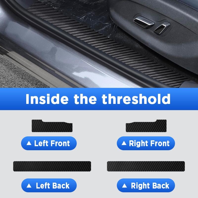 For BYD Atto 3 YUAN PLUS EV -2025 Car Door Sill Leather Stickers Protection Plate Carbon Fiber Threshold Strip Taildoor