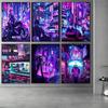 Future Cyberpunk City Poster Punk Style Night City Street Scenery Canvas Wall Picture for Living Room Decor Cuadro