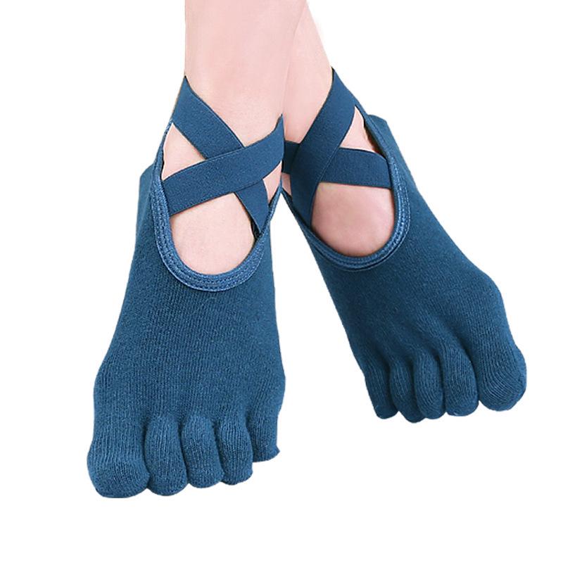 Five-Toe Anti-Slip Yoga Socks with Heel Protection Gel for Indoor Fitness and Dance