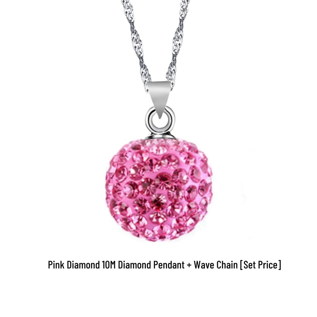 Naszyjnik Shamballa w stylu koreańskim w stylu retro z posrebrzanych kryształów z kolorową diamentową kulką