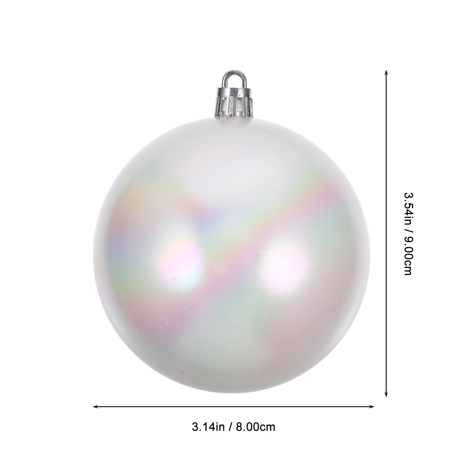 

6Pcs Christmas Ball Decorations Iridescent Xmas Hanging Ornaments Plastic Xmas Tree Balls Party Supplies Holiday Decor белый