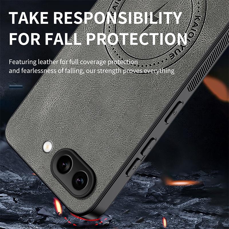 For Google Pixel 9A New Leather Matte Frosted Magnetic Phone Case For Google Pixel 9A Shockproof Bumper Soft Cover Pixel 9A Case
