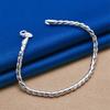 925 Sterling Silver 8-inch 4MM Exquisite Rope Chain Bracelet, Fashionable Men's and Women's Party Wedding Accessories Jewelry