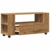 TV Stand with Casters Artisan Oak Finish 102 x 34.5 x 43 cm Engineered Wood