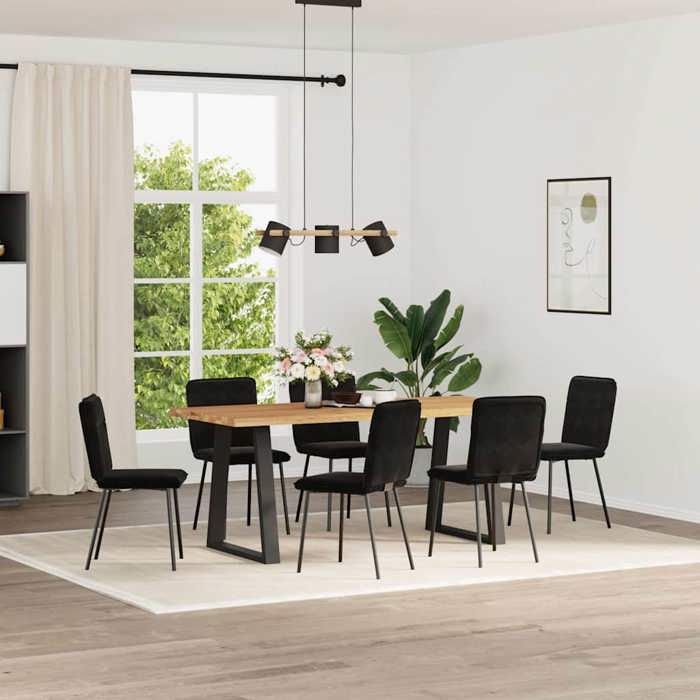 VidaXL Dining Chairs Set of 6 Black Velvet, Chair, Living Room Chair, Accent Chair, Kitchen Chair, Dining Room Seat 3315585