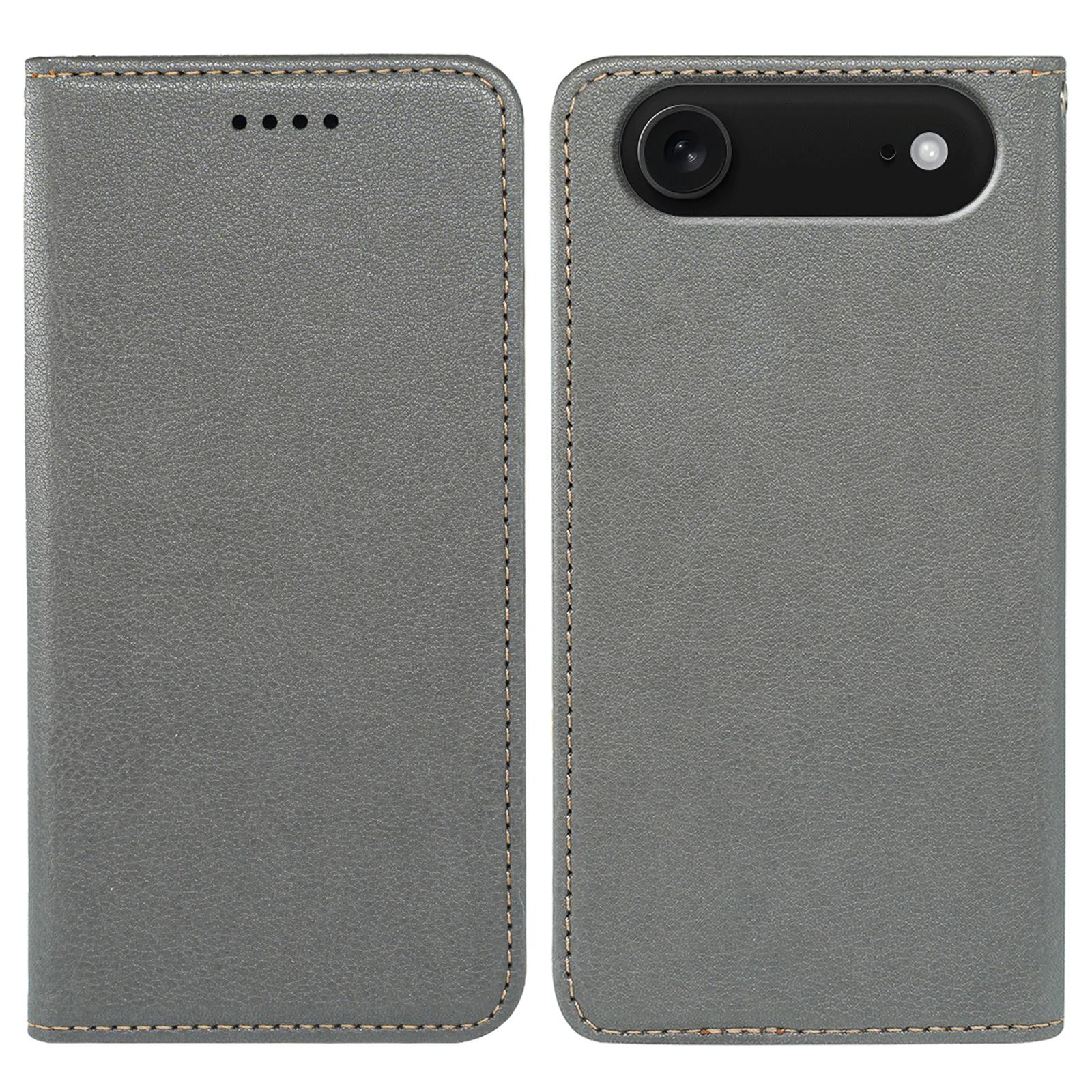 

For iPhone 17 Air Case Wallet RFID Blocking Leather Phone Cover Strong Magnetic Closure Grey