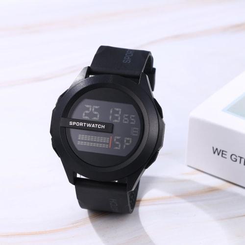 Men's Silicone Waterproof Digital Watch with LED Alarm, Day of the Week Calendar, and Stopwatch, a Simple and Stylish Quartz Watch - a Perfect Gift fo