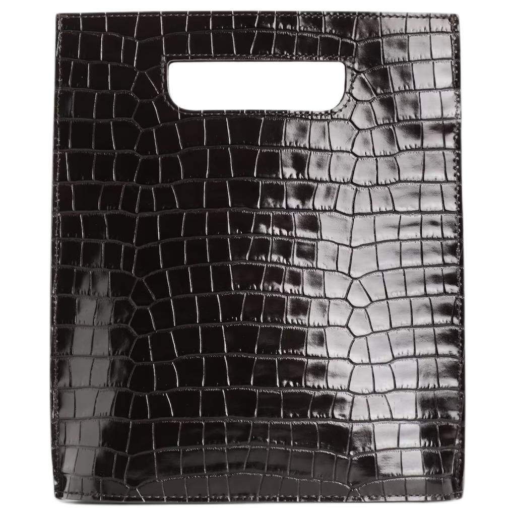 

COS Folio Hand-Woven Crocodile Embossed Leather Mini Shoulder Bag Women handbags Brown 1296838001 Brown