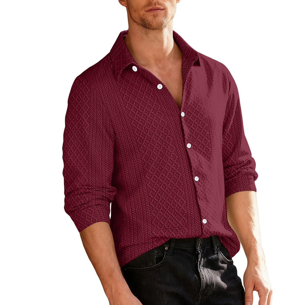 Men's Long Sleeve Linen Shirt Turn-Down Collar Shirt Business Casual Shirt Business Shirt Regular Fit  Shirt