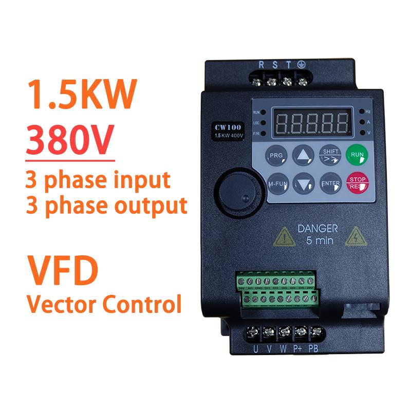 0.75KW/1.5KW/2.2KW 1/2/3HP 380V VFD Economical Variable Frequency Drive Converter Motor Speed Vector Control Small Inverter
