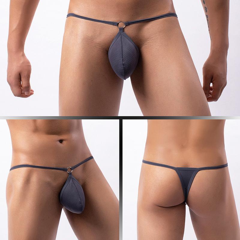 1Pc Nylon Bikini Underpants Sexy Men's Solid Color Briefs Underwear Low Waist Boxers
