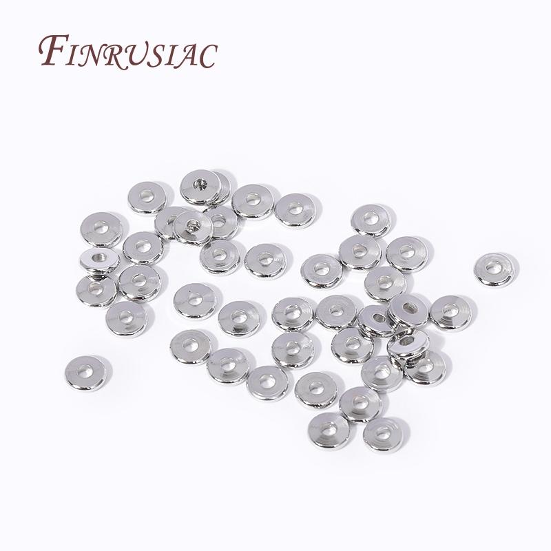 

3mm 4mm 5mm 6mm 18K Gold Plated Bead Spacers For Jewelry Making,Separator For Beads Bracelets Accessories,DIY Flat Round Beads 3MM-50Pcs