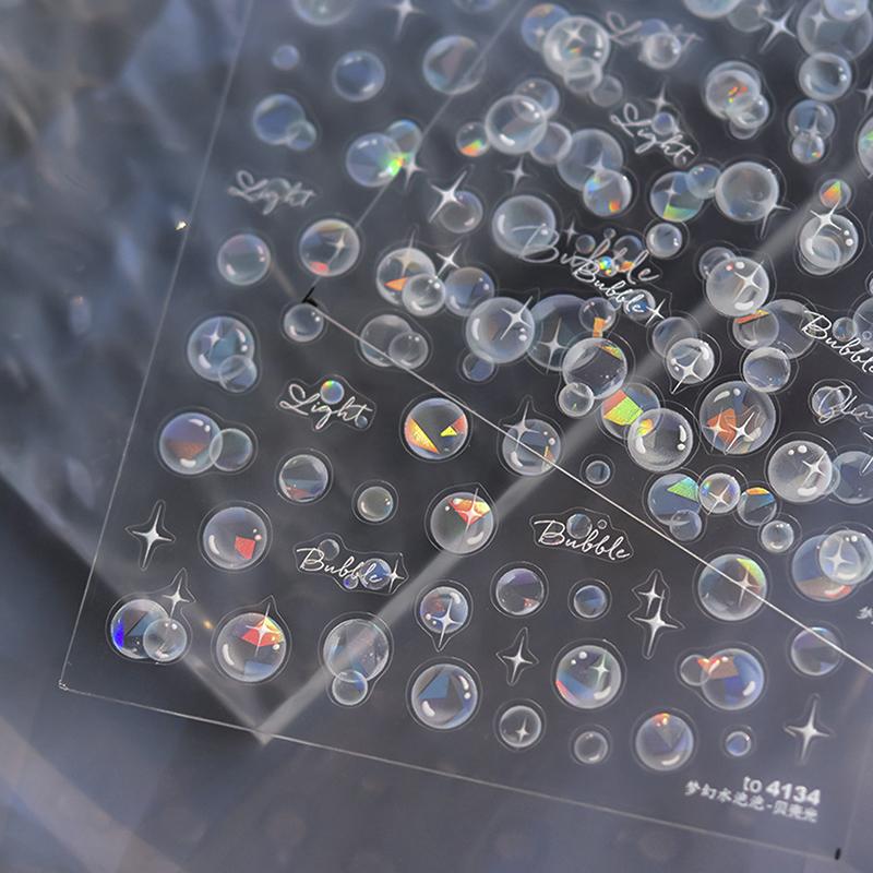 Dream Summer Shell Light Bubble Nail Sticker Love Mangxing Versatile Relief Thin And Tough Nail Back Adhesive