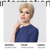 LOUIS FERRE Light Golden Blonde Pixie Cut Synthetic Wigs for Women Short Straight Layered Hair Wigs With Bangs for Daily Use