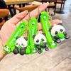 Panda Side Holding Bamboo Shoot Key Chain Cute Cartoon Girl Pendant Backpack