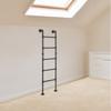 5-Step 170cm Carbon Steel Ladder,Black Wall&Floor-Mounted Ladders for Caravans,Dormitory Double Beds