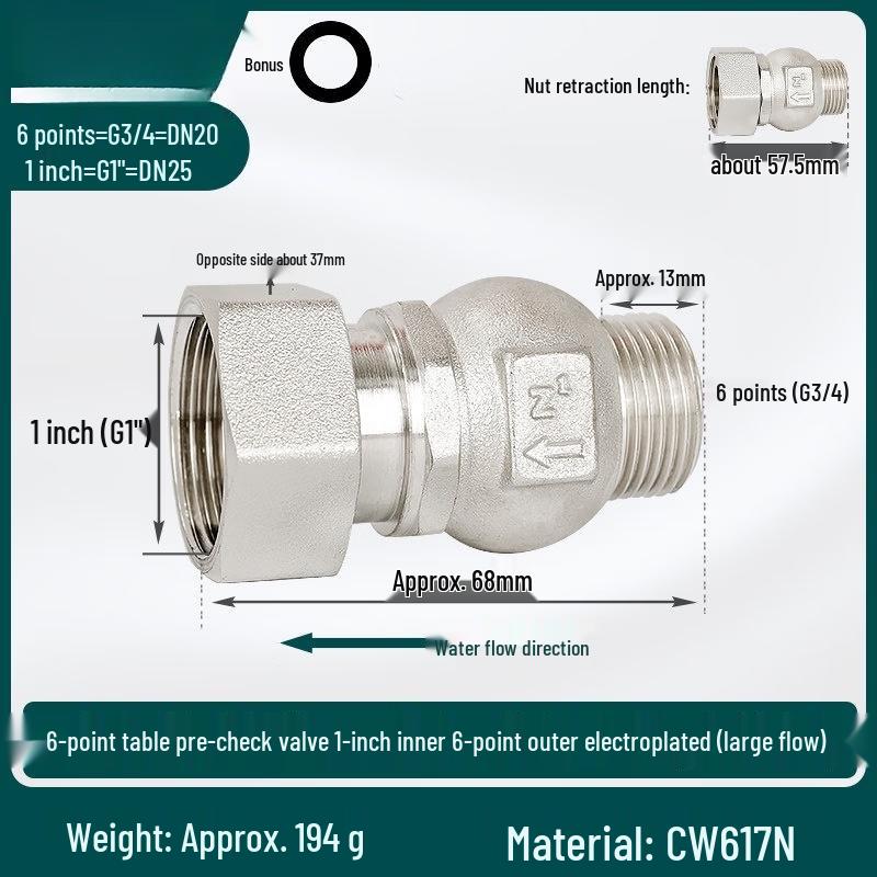 

Jundingying Electroplated Water Meter Check Valve
