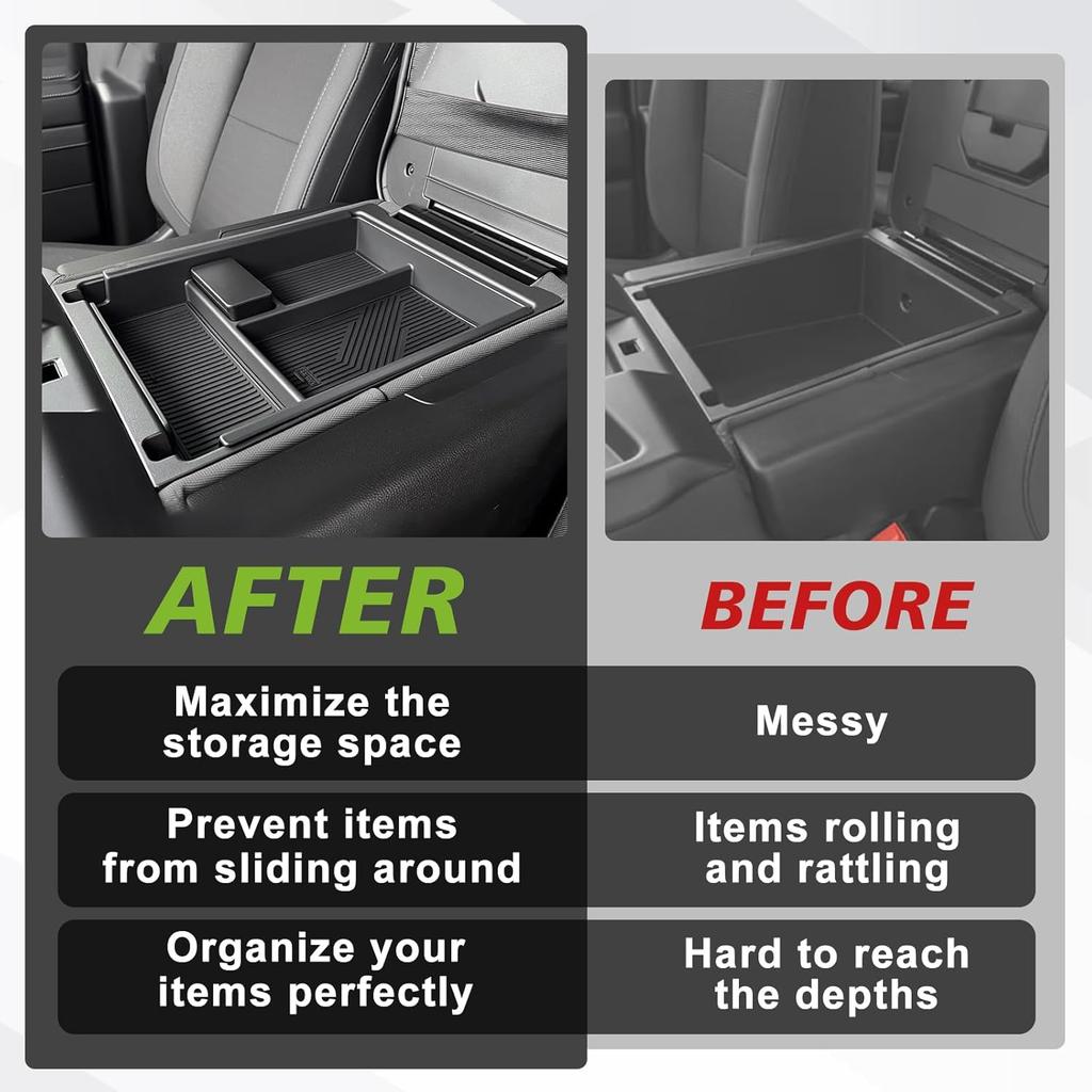 Muslogy Center Console Organizer Compatible With -2025 Chevy Silverado/GMC Sierra 1500 2500HD 3500HD Accessories Storage Ert Box Console Armrest