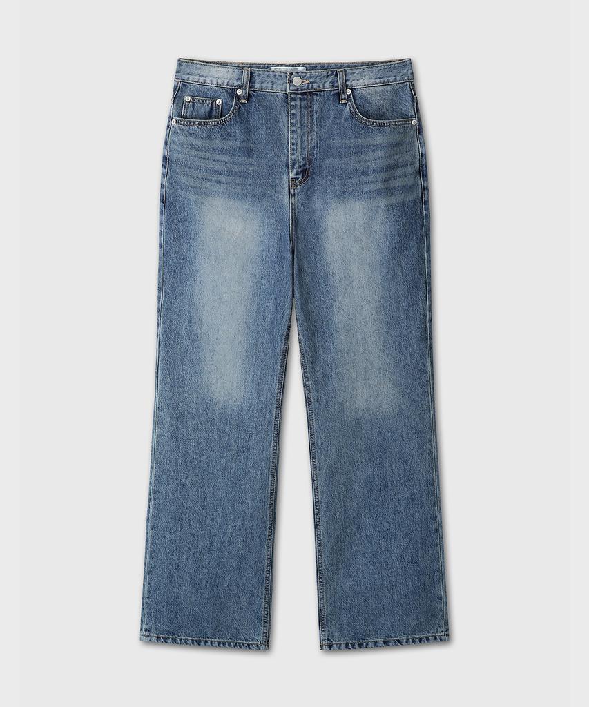 Daibeuin Loosed Straight Denim Pants (Washed Blue)